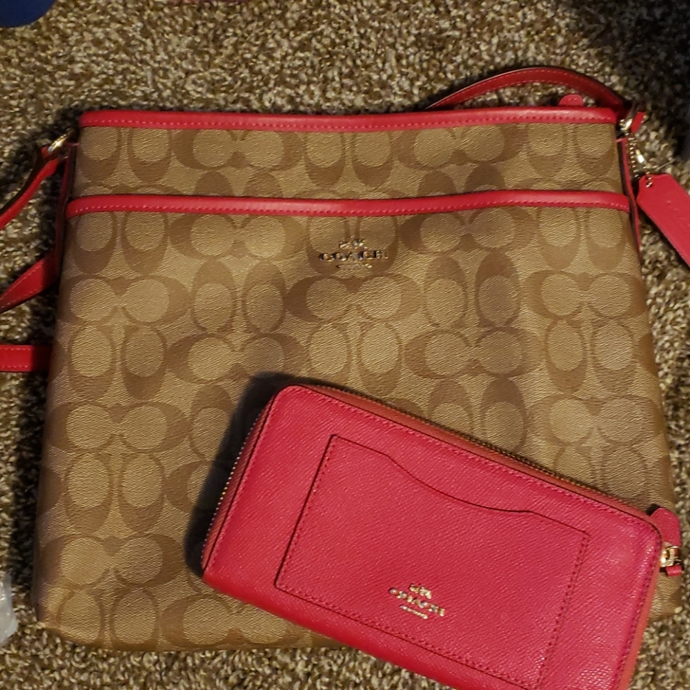 Authentic Coach Purse and Accordian Wallet